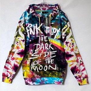 Pink Floyd Hoodie Mens Size Medium Multicolor Tie Dye Dark Side of the Moon NWT